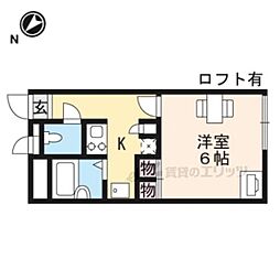 レオパレスヲビレ436 1Kの間取図画像