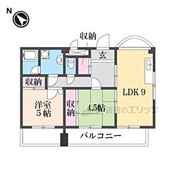 パレス南海 2LDKの間取図画像