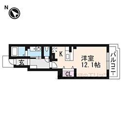 コンフォートフジ ワンルームの間取図画像