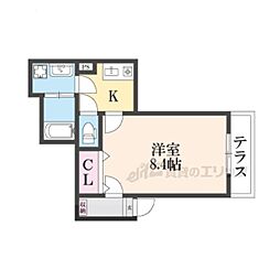 大津市中庄1丁目アパート 1Kの間取図画像