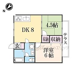 マジェスティ1998サウス 2DKの間取図画像