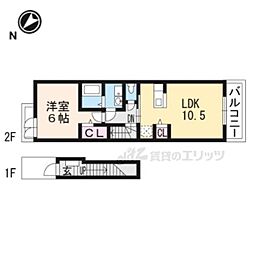 プラシード 1LDKの間取図画像