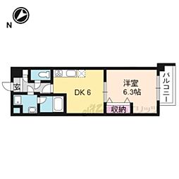 リュミエール 1DKの間取図画像