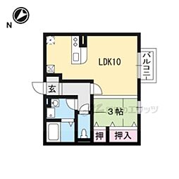 ウエストアベニュー 1LDKの間取図画像