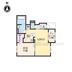 ヴェールフォレ 1LDKの間取図画像