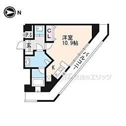 ヴォールレーベン ワンルームの間取図画像