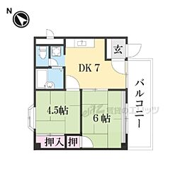 協栄マンション 2DKの間取図画像