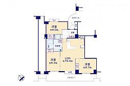 コスモ志木 3LDKの間取図画像