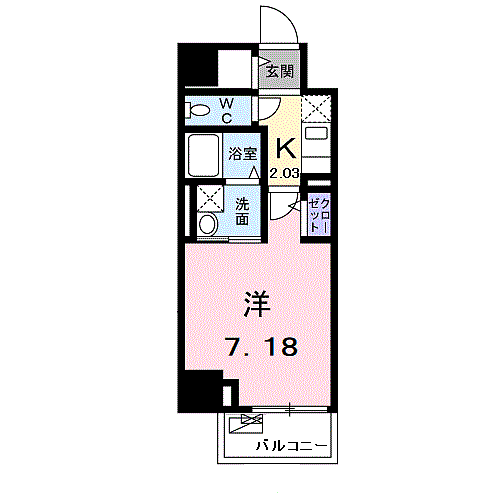 クレスト　中六 203｜神奈川県小田原市浜町１丁目(賃貸マンション1K・2階・26.91㎡)の写真 その2