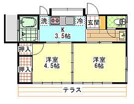 菊地貸家 C棟 1 ｜ 神奈川県南足柄市塚原（賃貸一戸建2K・1階・38.26㎡） その2