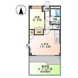 JSガーデン 1LDKの間取図画像