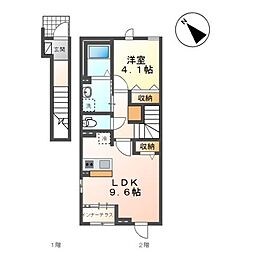 オルテンシア別館 1LDKの間取図画像