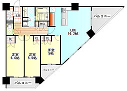 レーベン小田原THETOWER 3LDKの間取図画像