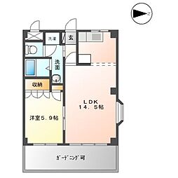 エクレセンスミナミ 1LDKの間取図画像