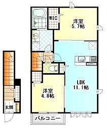 Maison de Tomizu 2LDKの間取図画像