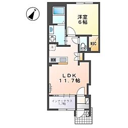 (仮称)開成町古田島新築アパート工事 1LDKの間取図画像