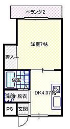 グリーンピア八日町 1Kの間取図画像