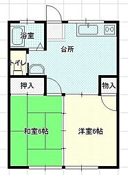 コーポ鈴木 2DKの間取図画像