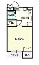 パレス・リーベ 1Kの間取図画像