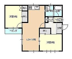 山形県山形市桜田西1丁目（賃貸アパート2LDK・2階・57.96㎡） その2