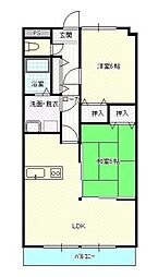 プロシード美畑 2LDKの間取図画像