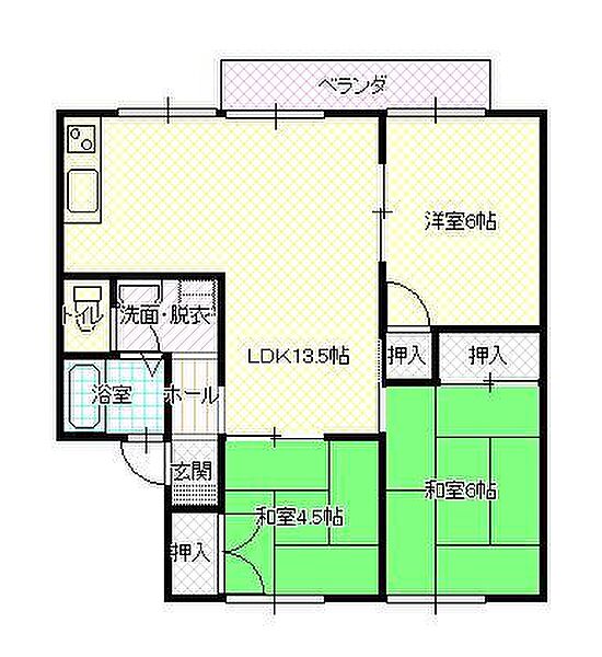 山形県山形市桜田西3丁目(賃貸アパート3LDK・2階・62.10㎡)の写真 その2