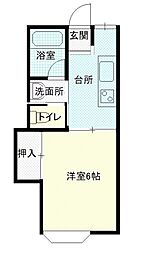 コーポチェリーFURUTO 1Kの間取図画像