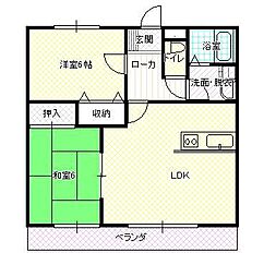 アヴィニヨン 2LDKの間取図画像