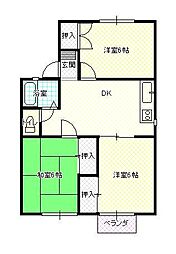 ダイヤモンドメゾン青田 3DKの間取図画像