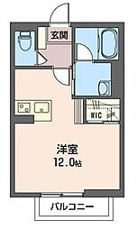 JR奥羽本線 羽前千歳駅 嶋南一丁目下車 徒歩6分の賃貸アパート 1階ワンルームの間取り