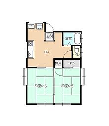エヌドミールB 2DKの間取図画像