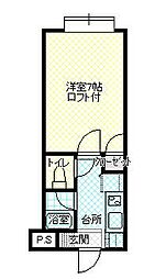 マウンテンセブン 1Kの間取図画像