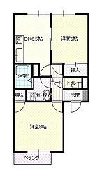 レピュートK 2DKの間取図画像