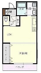 シャルム吉原NORTH 1LDKの間取図画像