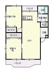ドレッセ吉原 2LDKの間取図画像