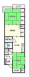 コーポサンライズ 3DKの間取図画像