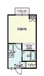 エコー南原 1Kの間取図画像