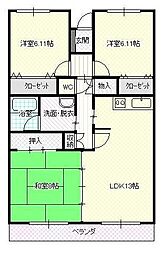 YAMAGEN末広 3LDKの間取図画像