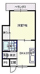 グリーンピア八日町 1Kの間取図画像