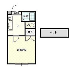シャンブル平清水B 1Kの間取図画像