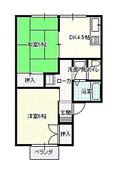 メゾン・ド・グレースB 2Kの間取図画像
