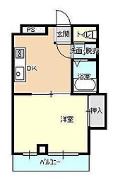 国井ビル 1DKの間取図画像