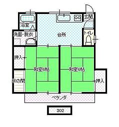 コーポ南原 2DKの間取図画像