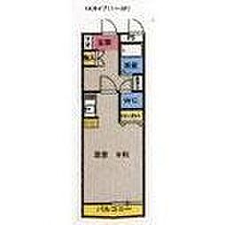 グリーンベルト吉原 1Kの間取図画像