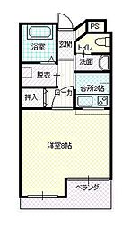 ハイツマロニエ山形 1Kの間取図画像