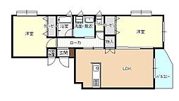 リ・ポーズ21B 2LDKの間取図画像