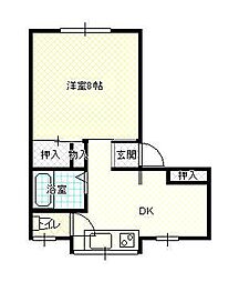 コーポ蜂屋 1DKの間取図画像