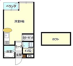ハイツマロニエ大手町A ワンルームの間取図画像