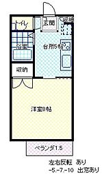 シャルム吉原NORTH 1DKの間取図画像