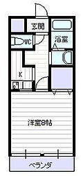 レモンハイツ 1Kの間取図画像